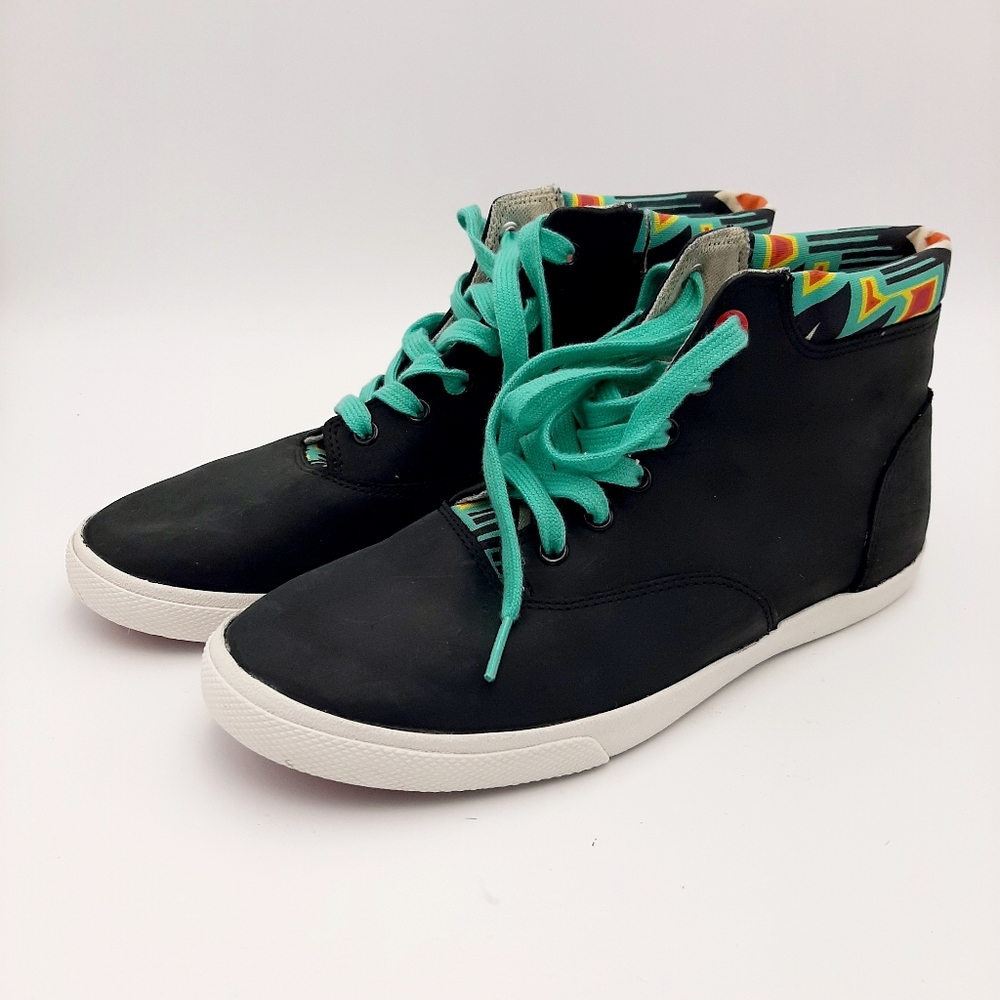 Bucketfeet Artist Design High-Top Leather Sneakers